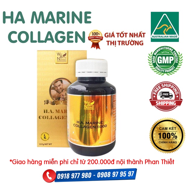 Chống lão hóa HA MARINE COLLAGEN Úc - Tăng độ đàn hồi cho da, giữ ẩm cho da, giảm nếp nhăn và giúp làm đẹp da.