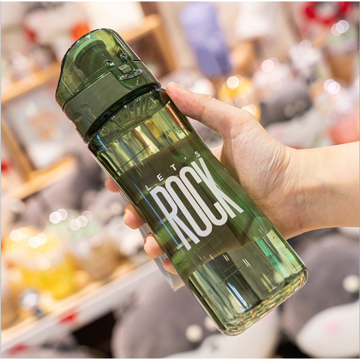 Bình Đựng Nước Nhựa Thể Tháo Rock 500ml có quai xách tiện lợi