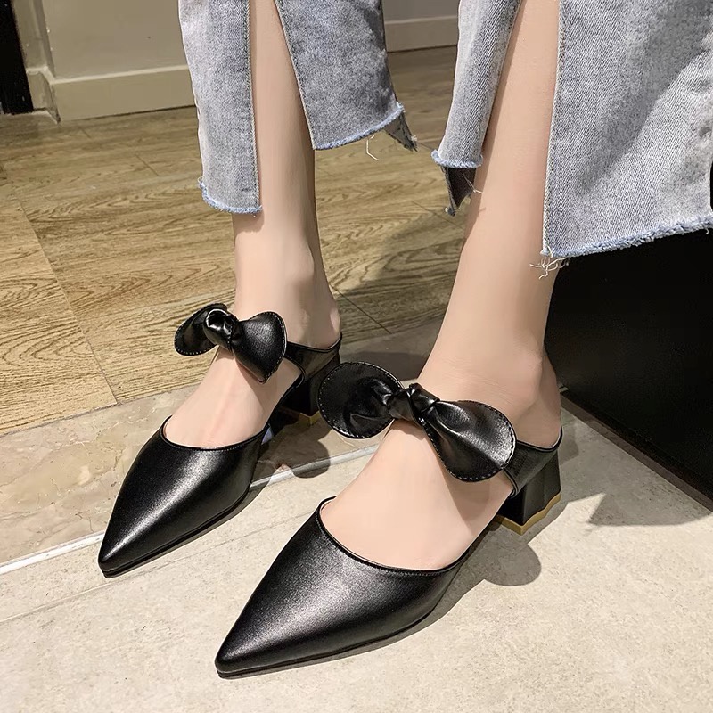 Giày Cao Gót 5p Nơ Cực Điệu Cô Nàng Tiểu Thư Mã E2