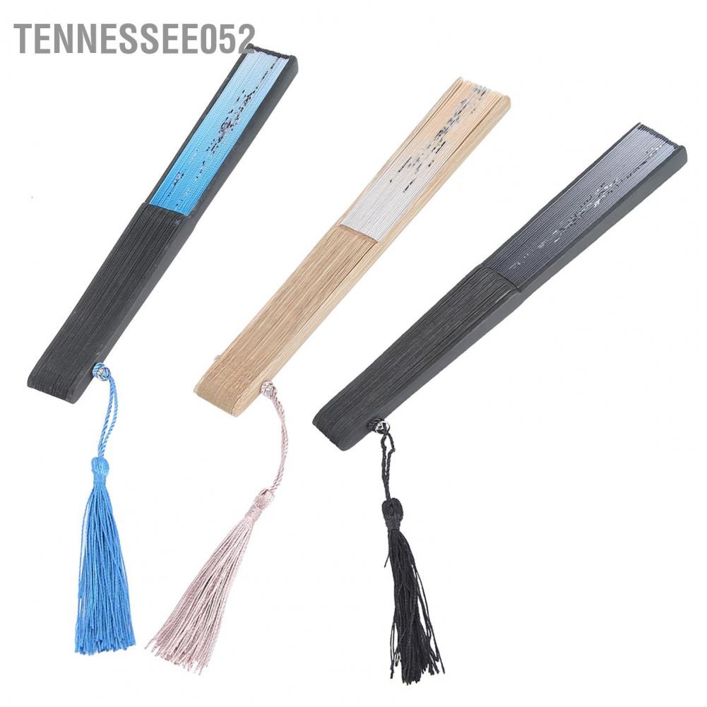 Tennessee052 Folding Bamboo Hand Tassels Fan Summer Hot Day Cooling Tool Prop Gift Decoration