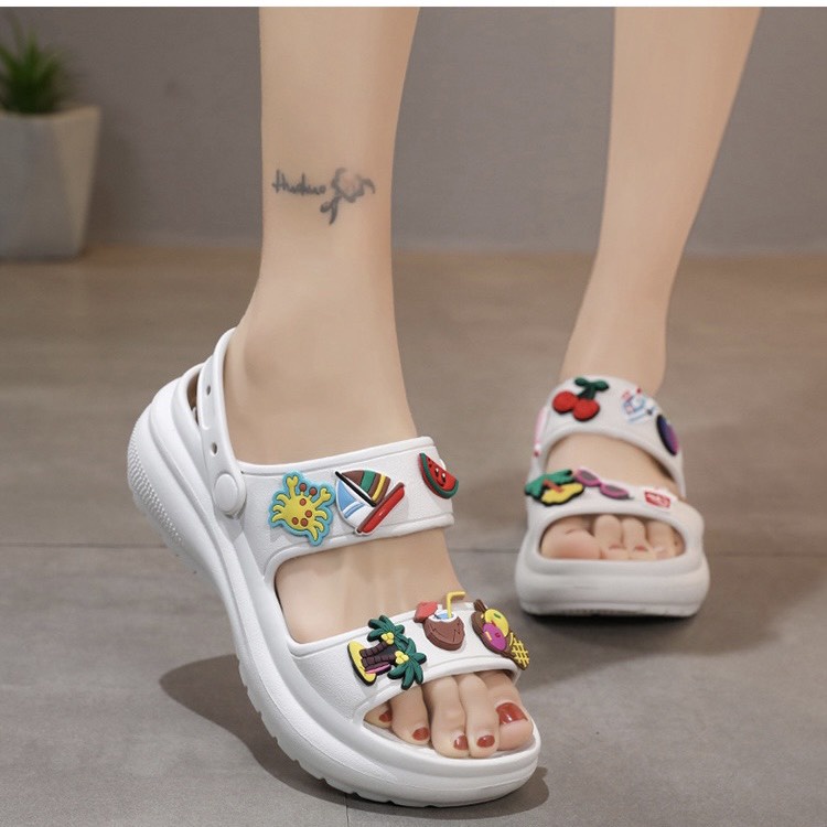 Dép crocs sandal đế dày 6cm tăng chiều cao thời trang cho nữ dép sandal nữ dép gót sandal nữ