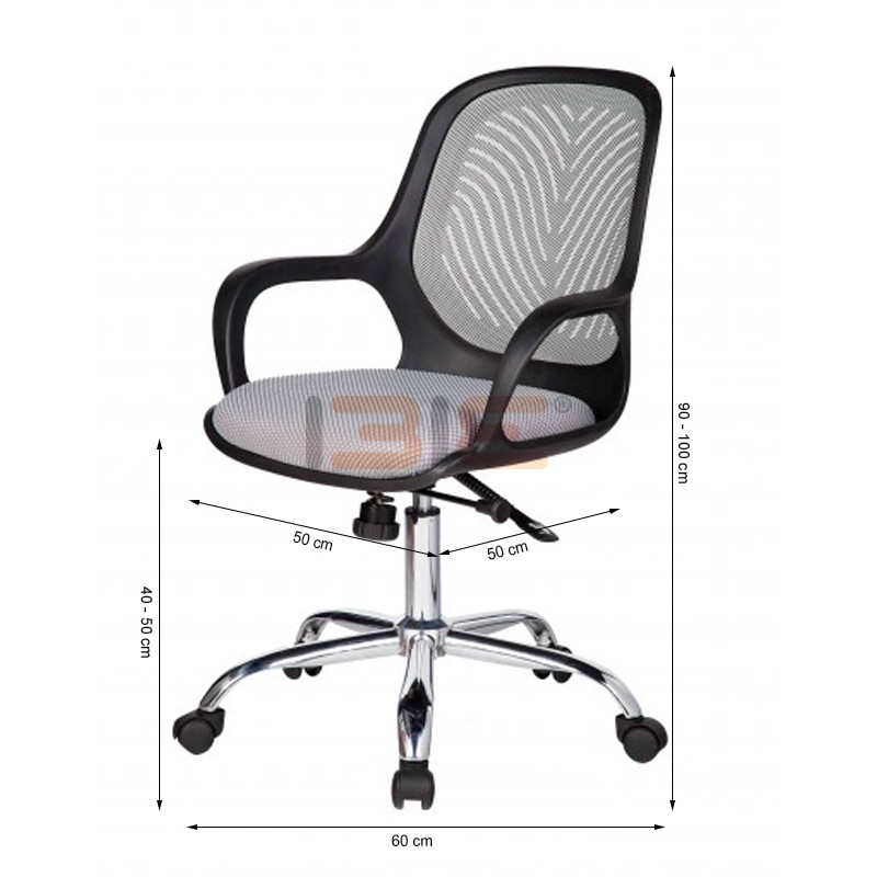 Ghế xoay IB519 chân thép mạ IBIE vải lưới