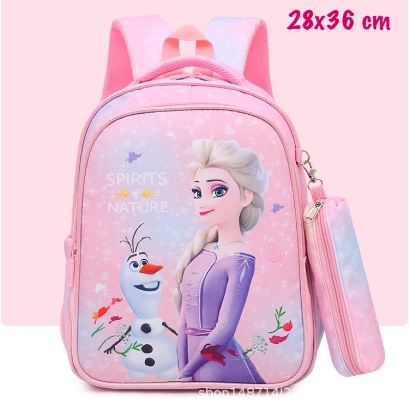 Balo đi học tiểu học cho bé hình Elsa hồng