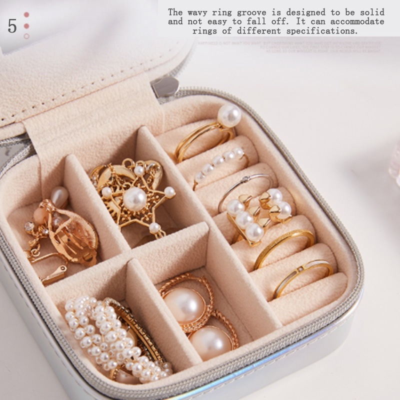 Hộp đựng trang sức bằng da thiết kế hai tầng tiện lợi