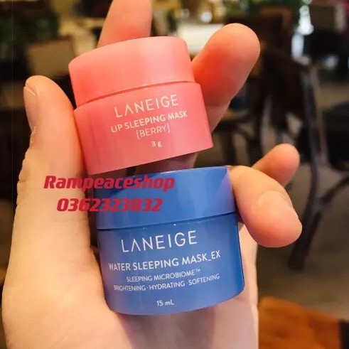 Bộ mặt nạ ngủ laneige môi và mặt