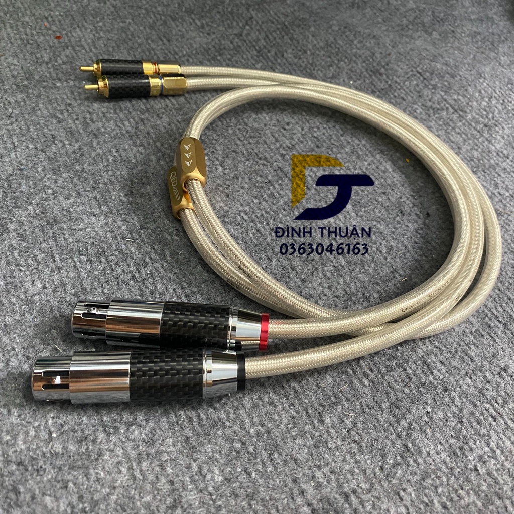 Dây XLR cái ra RCA QED hàng bãi của anh quốc lõi bạc dài 1m cho chất âm sáng, chi tiết tách bạch từng dải