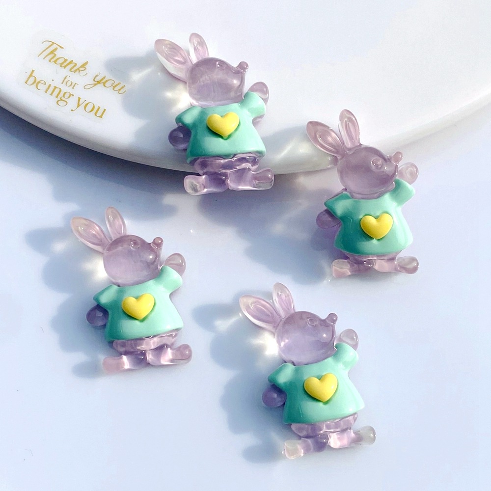 Bộ 10 Miếng Dán Bình Nước/Điện Thoại Hình Gấu/Thỏ 3D Bằng Nhựa Resin