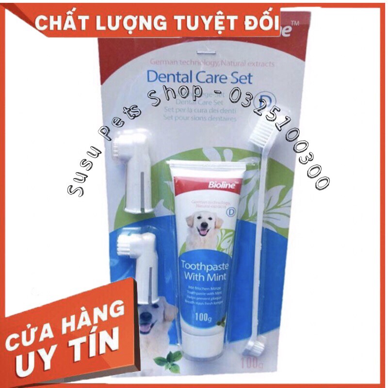 Bộ Bàn Chải và Kem Đánh Răng Cho Thú Cưng