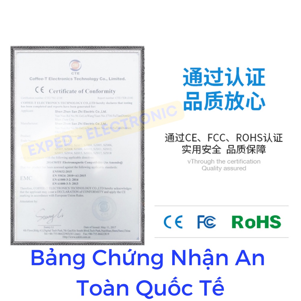 Đầu chuyển đổi phích cắm điện 3 chấu sang 2 chấu loại chân dẹt EX02