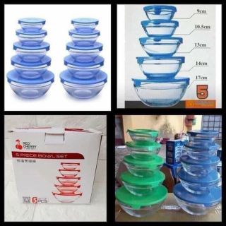 BỘ 5 THỐ THUỶ TINH CÓ NẮP TRƠN