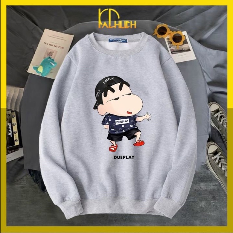 Áo sweater in Shin Dueplay vải nỉ size từ 40-70kg