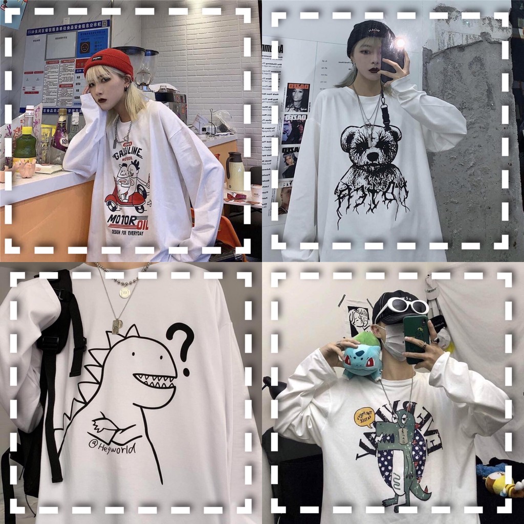 ÁO PHÔNG TAY DÀI⚡️𝗚𝗜𝗔̉𝗠 𝟴𝟬%⚡️FORM UNISEX STYLE ULZZANG TRẺ TRUNG, CÁ TÍNH