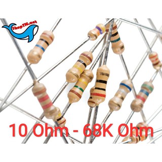 Điện Trở 10 Ohm ~ 68K Ohm 1/4W 5℅ Bịch 10 Cái