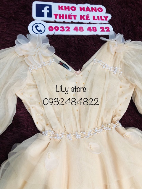 Ảnh &amp; video 10000% shop tự chụp . Đầm tầng đính hoa 3 D