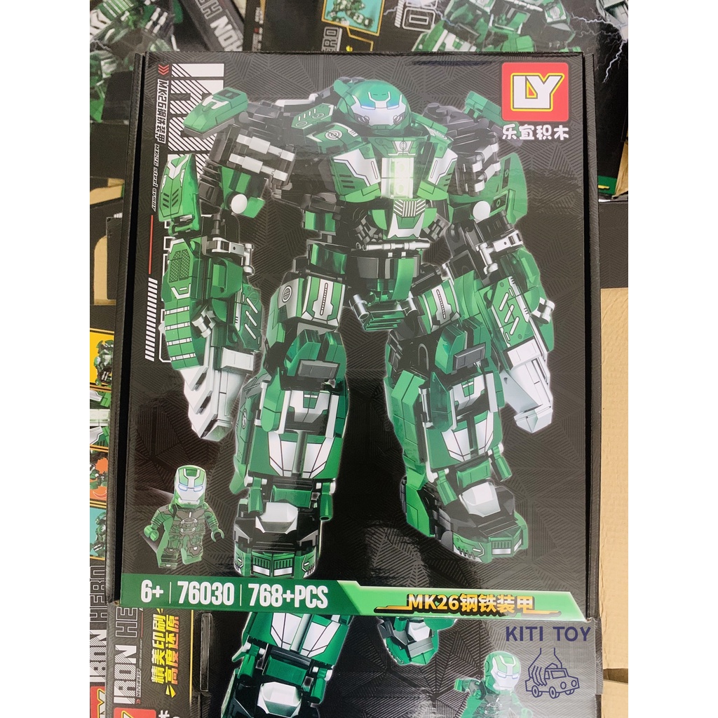 Lắp ráp Marvel superheroes người sắt khổng lồ Ironman Hulkbuster 76030, 76066, 76068, 76017, MK44