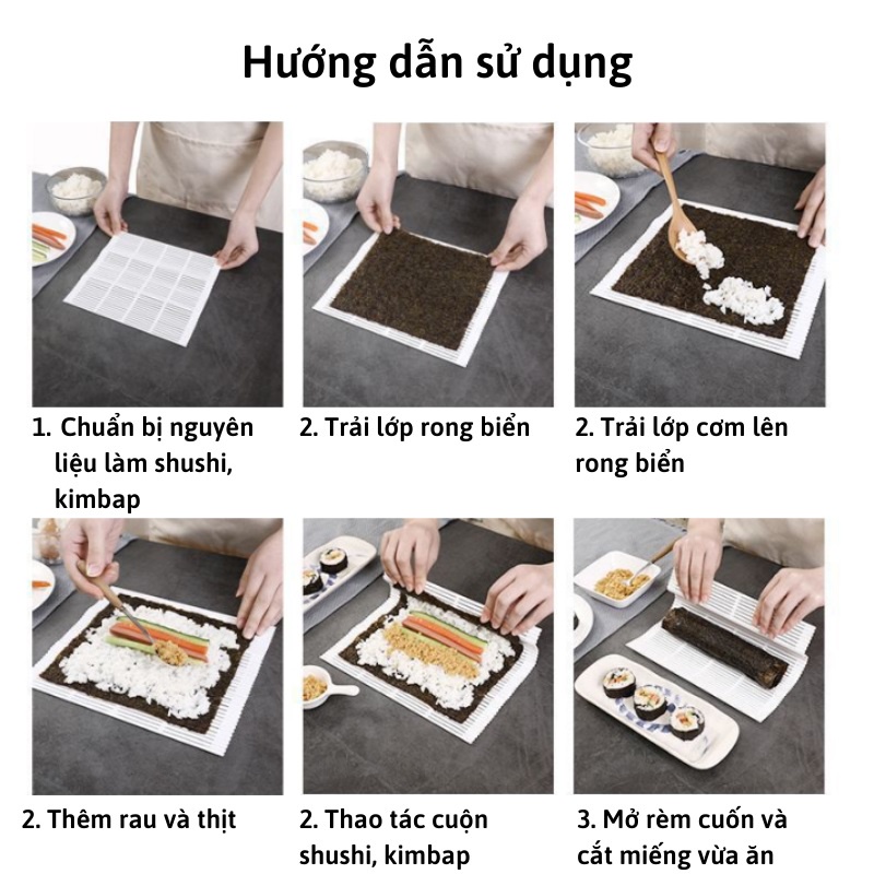 Mành nhựa cuốn kimbap, cuốn shushi, cuốn cơm tiện ích Sanada hàng nội địa Nhật Bản AD93