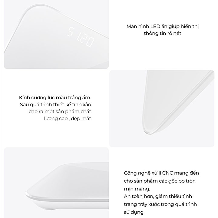 Cân điện tử sức khỏe Xiaomi Smart Scale 2 thông minh sử dụng 3 pin AAA dễ dàng thay thế