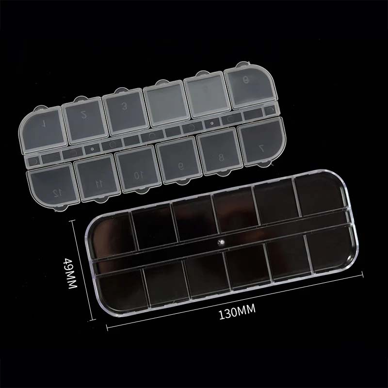 Hộp rỗng 12 ngăn đựng phụ kiện trang trí móng tay