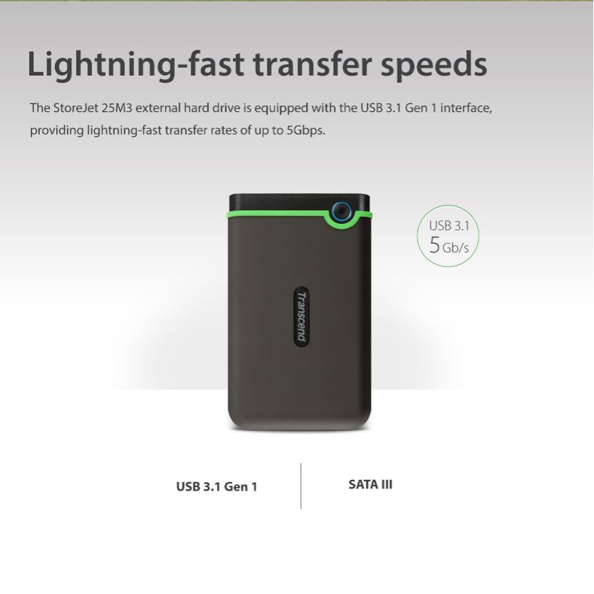 Ổ cứng gắn ngoài Transcend Slim StoreJet2.5" M3S, Portable HDD 1TB/ 2TB/ 4TB