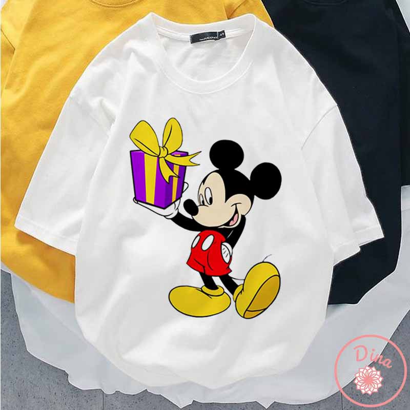 Áo thun Unisex Chuột Mickey tặng quà Cotton Thun - Dẽ Thương