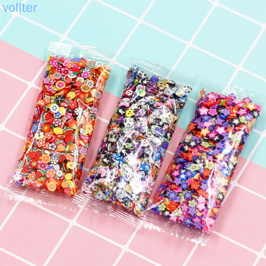 Túi 1000 hạt đất sét polymer 3d trang trí móng tay