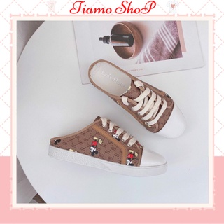 Giày Sục Thể Thao Nữ Hình Chuột Mickey GD Đế Bằng, Cao 3cm