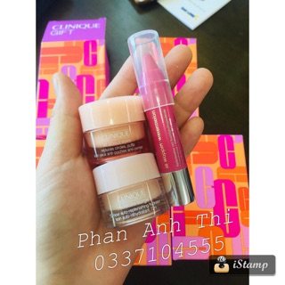 Set Clinique gồm Son dưỡng, Gel dưỡng ẩm, kem mắt