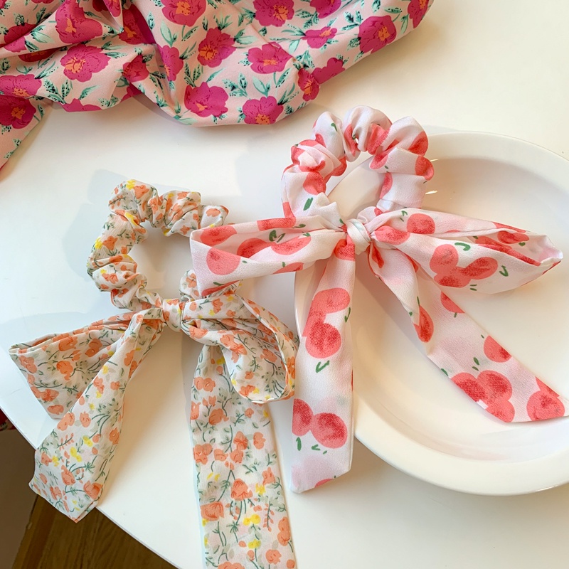 Dây Buộc Tóc Ruy Băng Đính Bóng Lông Dễ Thương Cho Nữ