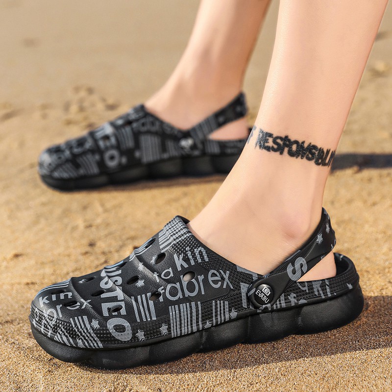 Dép đi biển họa tiết camo/in chữ cá tính thích hợp cho nam size 36-45