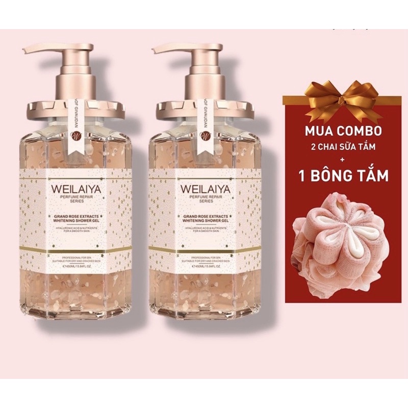 Sữa Tắm Trắng Da Hoa Hồng Damask Weilaiya