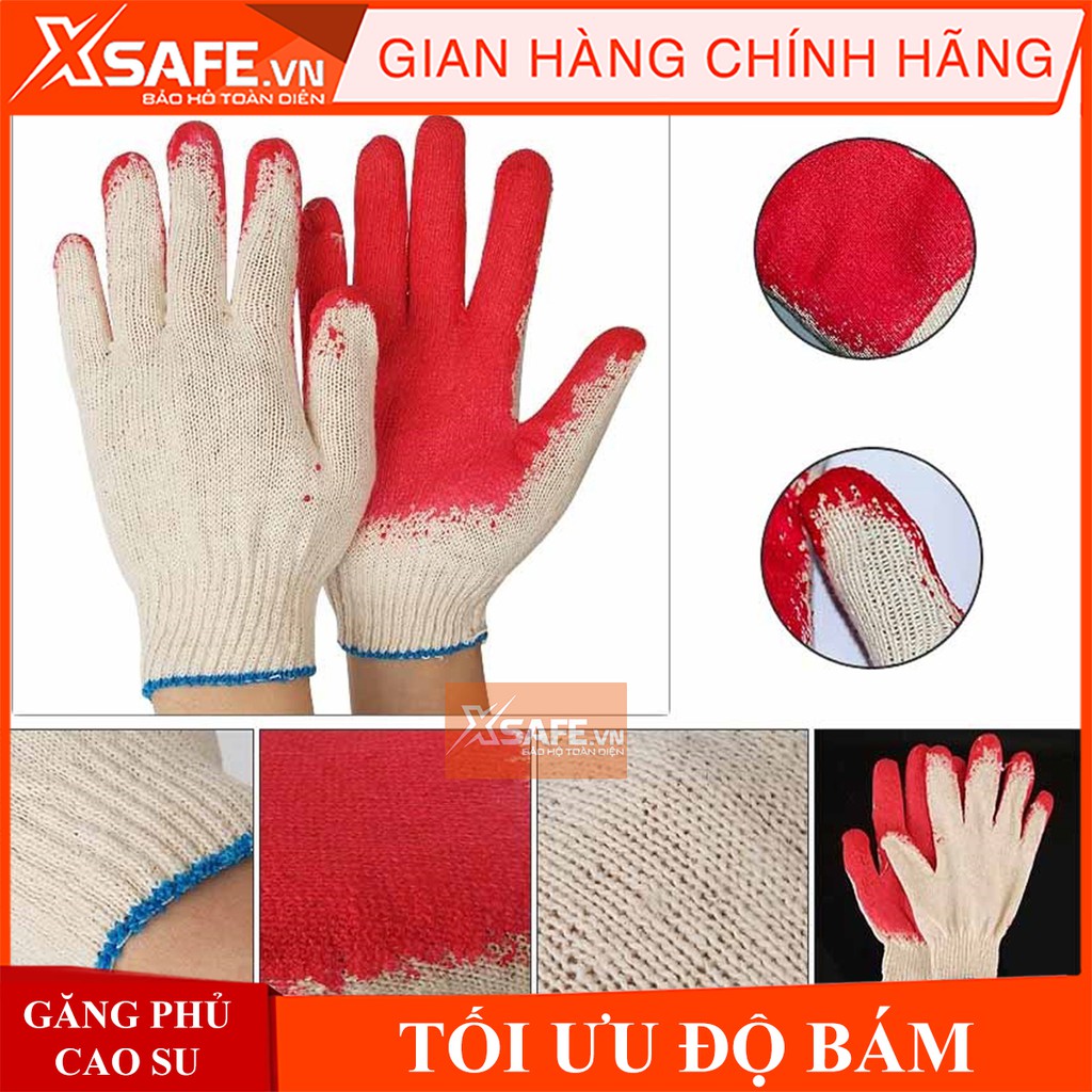 10 đôi găng tay bảo hộ phủ PU 50g ôm sát bàn tay, gấp ba lần độ bám - Găng tay sợi len phủ PU