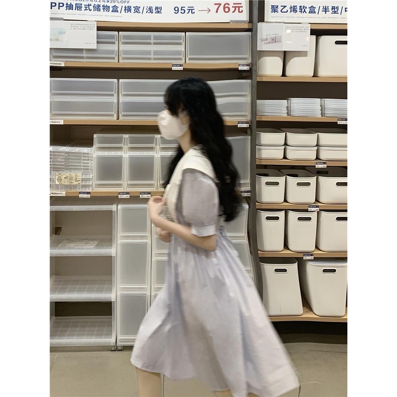 Komihome AMOI Đầm Midi Dáng Chữ A Cổ Búp Bê Ôm Eo Phong Cách Phương Tây Ngọt Ngào Cho Nữ