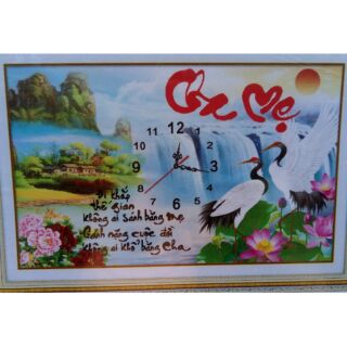 Tranh đá đồng hồ cha mẹ yn2066