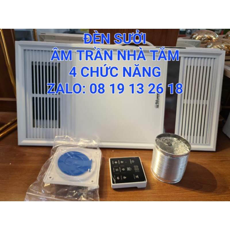 Quạt Sưởi GỐM Âm Trần nhà tắm TLC, có Hút Mùi, Quạt Mát, Đèn Led, chức năng cao cấp, bảo hành điện tử 3 năm