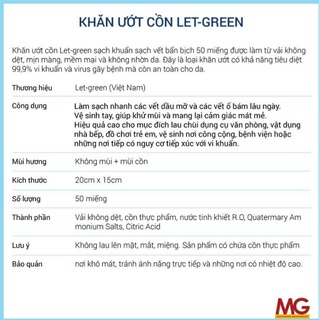 Combo 3 bịch khăn ướt cồn Let Green