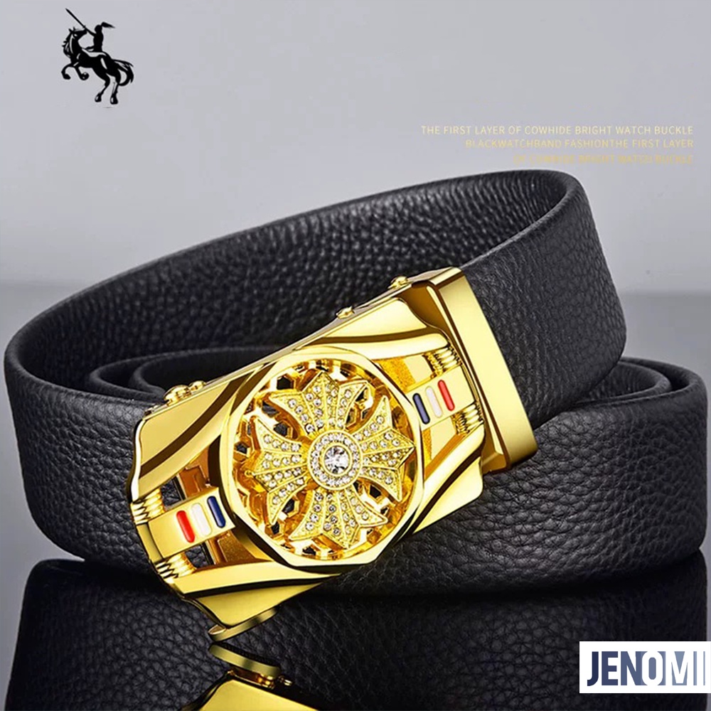 Thắt Lưng Da Nam Cao Cấp Mặt Đá Xoay Khóa tự động - Dây Lưng Da Nam Cá Tính TL04