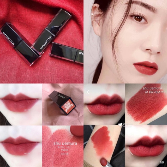 ♥𝐉𝐀𝐏𝐀𝐍𝐍.𝐕𝐍♥ Son SHU UEMURA 782 vỏ đen  đỏ gạch #ＣＨÍＮＨ ＨÃＮＧ １００%