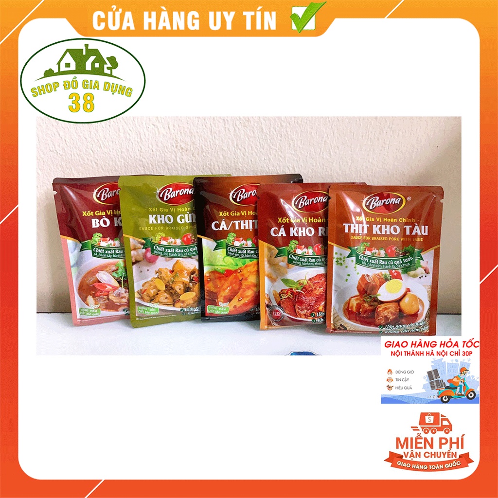 [ KHO ] Combo 5 gói Xốt KHO gia vị hoàn chỉnh BARONA