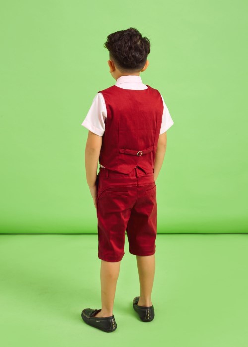 Áo gile đỏ đô bé trai Jadiny