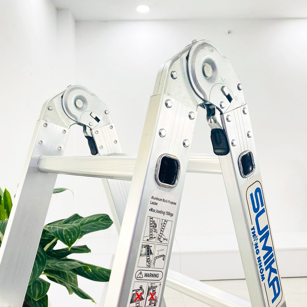 Thang nhôm gấp 4 đoạn SUMIKA SK604 , 14 tư thế sử dụng, tải trọng 150kg