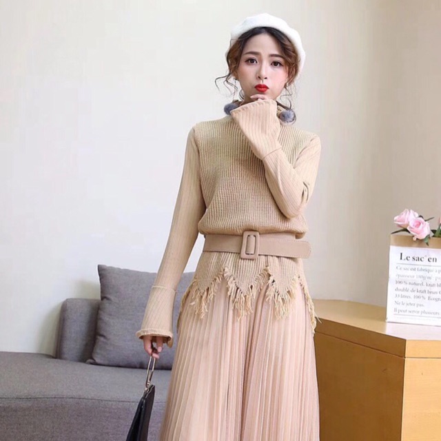 Set váy áo len hàng quảng châu cao cấp loại 1