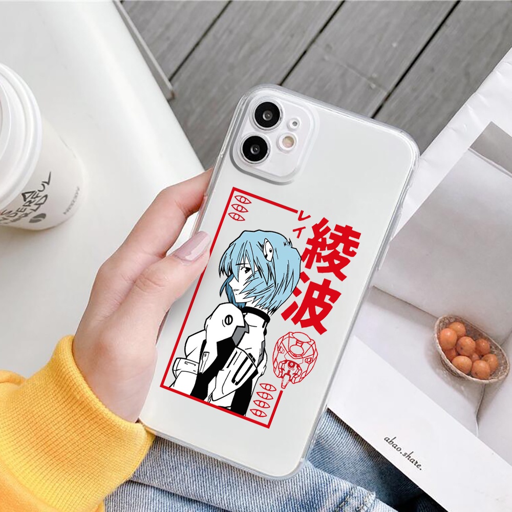 Ốp Điện Thoại Trong Suốt Họa Tiết Hoạt Hình Evangelion Cho iphone 6/6s 7 / 8 X XS XR XSMax 11pro 12 Pro 13Promax