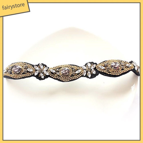 Băng đô đính đá thủy tinh và ngọc trai giả thời trang thanh lịch dành cho nữ