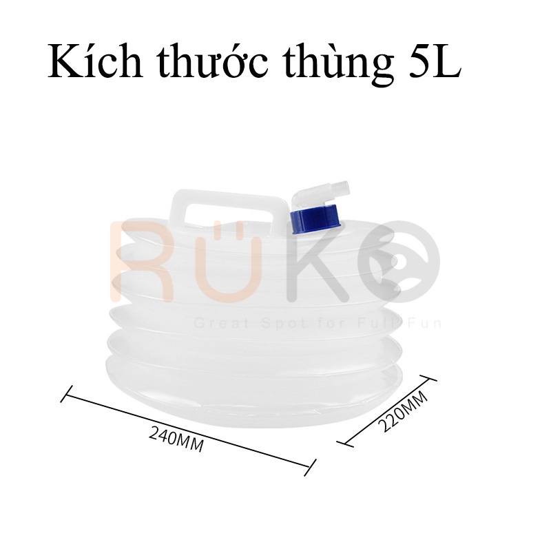 Thùng đựng nước co giãn thích hợp cho những chuyến đi chơi dã ngoại, cắm trại, nấu ăn...