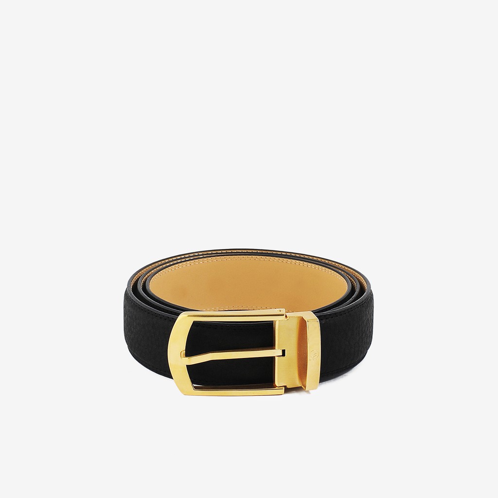 Thắt Lưng Nam Da Bò Cao Cấp Màu Đen Mặt Khóa Thép Không Gỉ Màu Đen WT Leather 147926