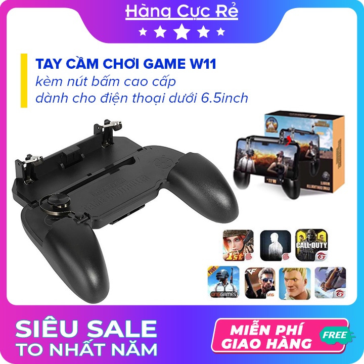 Tay cầm chơi game điện thoại W11X tặng nút bấm, chơi Liên quân, Fo4, Pubg, FF - Shop Hàng Cực Rẻ