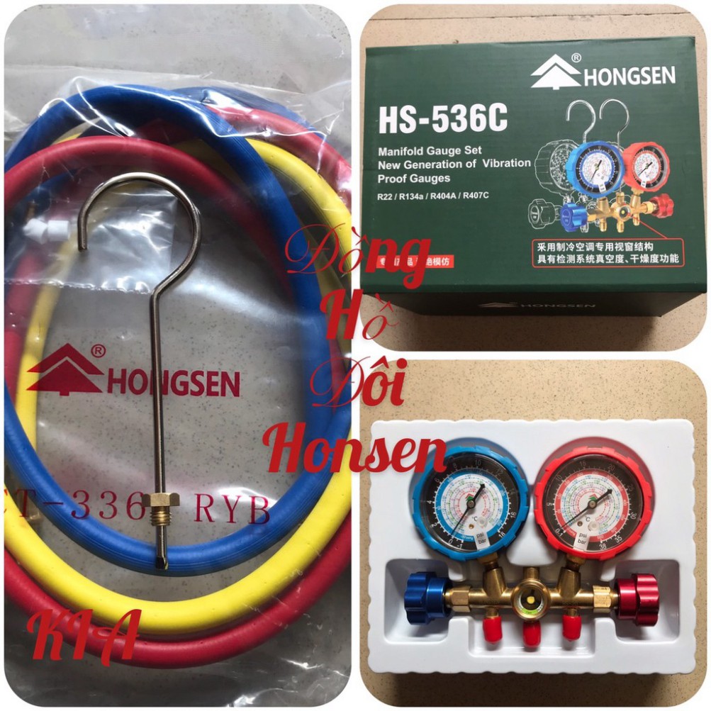 ĐỒNG HỒ SẠC GAS ĐÔI HONGSEN HS 536C + 3 DÂY