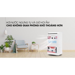 Máy hút ẩm và tạo ion Sharp DW-D12A-W (Hàng chính hãng, Công suất 12 lít/ngày, Diện tích 25m2, Bảo hành 12 tháng)