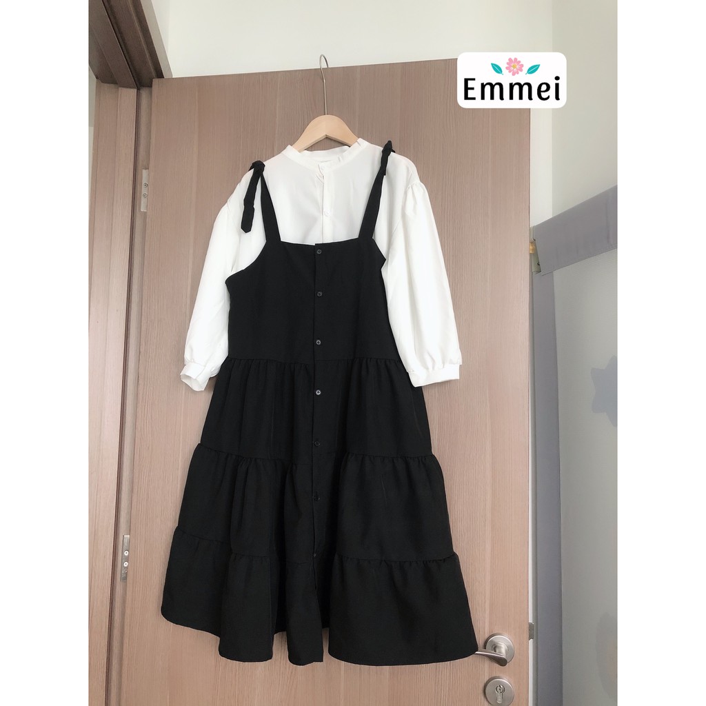 Yếm xòe, đầm xòe babydoll tiểu thư phong cách ulzzang emmei E1