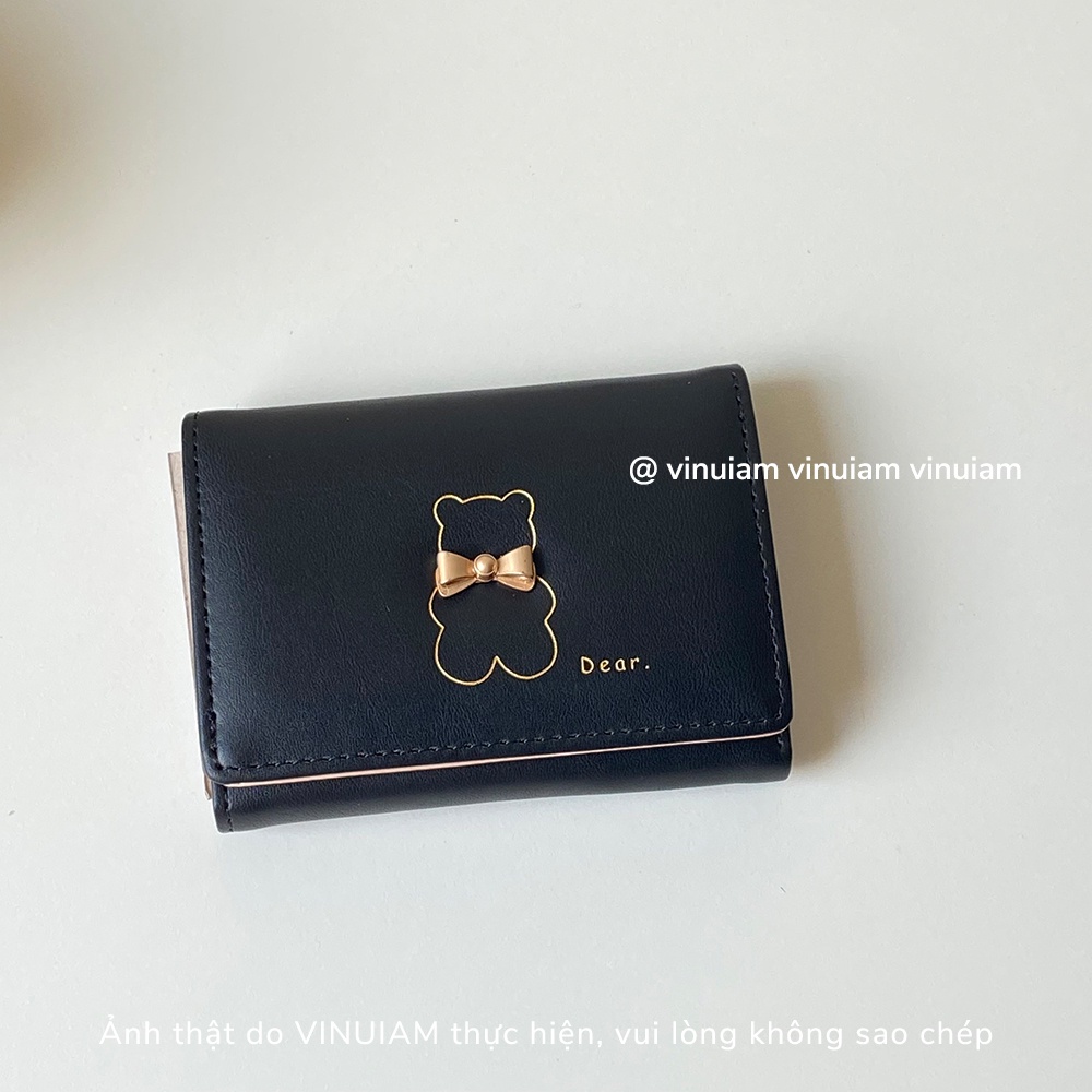Ví nữ mini ngắn cầm tay da PU cao cấp thiết kế nhiều ngăn kiểu dáng dễ thương - V03